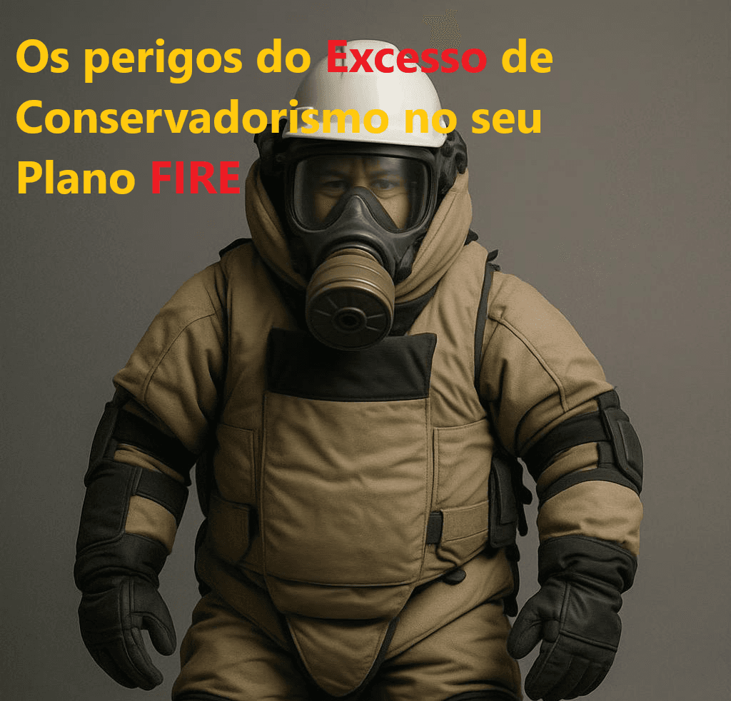 alguém com tantas camadas de equipamento de proteção que mal consegue se mover. Isso pode ilustrar perfeitamente a ideia de “excesso de cautela” no seu post sobre quando ignorar o INSS faz sentido.