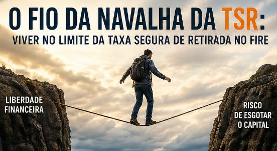 Você talvez não queira viver exatamente no fio da navalha da TSR no momento em que declara FIRE. Esta frase escutei de um planejador financeiro que virou FIRE há uma década. Esta frase ficou martelando na cabeça e resolvi criar um post para iniciar a discussão.